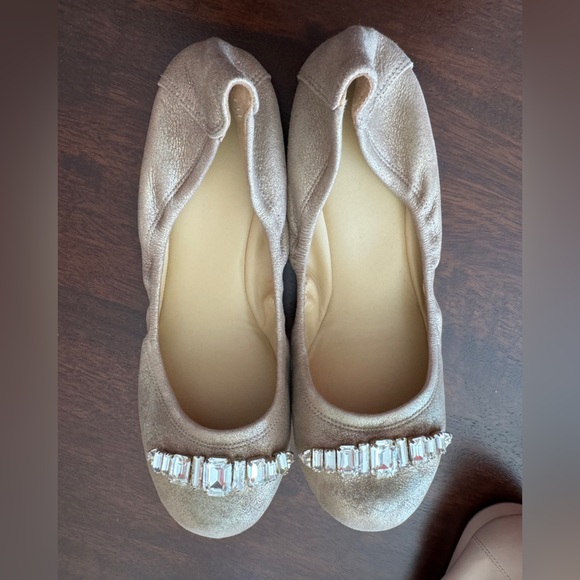 Cole Haan gold metallic rhinestone sparkle ballet flat 7.5 - Picture 2 of 5